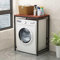 YWQJL Waschmaschinenschrank Überbauschrank Für Trockner Waschmaschine Waschmaschinenregal Holz 60 cm Breit Überbau Regal Über Waschmaschine Washing Machine Cabinet (Schwarzer Rahmen + braunes Brett)