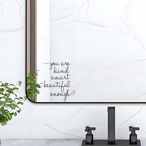 JINGIHE Bestätigungsaufkleber You are kind smart beautiful enough, Spiegel-Wanddekoration für Badezimmer, Vinyl, zum Abziehen und Aufkleben, Wandaufkleber für Heimdekoration, Wohnzimmer,