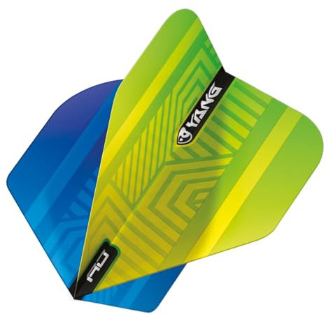RED DRAGON Yin Yang Beidseitig Blau und Grün Standard Dartflug 3 Set pro Packung (insgesamt 9 Dart-Flights)