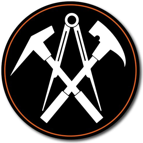 Dachdecker Zunft Aufkleber Symbol Sticker Zimmermann Digitaldruck laminiert Haus Beruf Zunft | Größe 12x12cm (L)