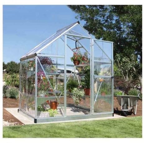 Canopia Serre de Jardin en Polycarbonate Harmony 2,33 m², Couleur Argent, Ancrage au Sol Oui