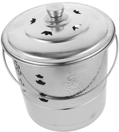 VANZACK Edelstahleimer Für Papierverbrennung Opfereimer Mit Großer Öffnung Verbrennungseimer Für Tempel Und Zeremonien