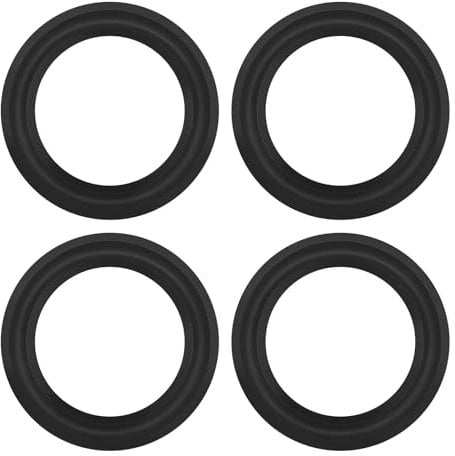 eMagTech 4pcs 4 Inch Audio Speaker Rubber Edge Speaker Cabinet Rubber Repair Kit Foam Edge Surround Ring Replacement Compatible with JBL Compatible with Swan Speakers Black