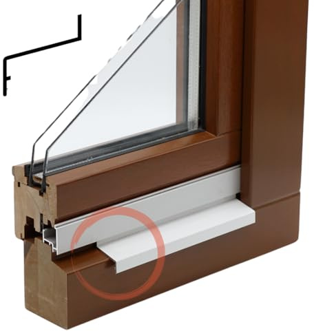 Wasserschenkel Wetterschenkel Fenster Alu Schutz Leiste Wasserablaufleiste Z (Weiß RAL 9016, 80 cm)