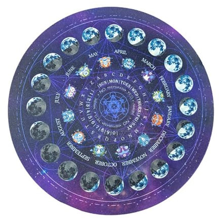 Mondphasen-Wahrsagungsmatte, leicht, Gummi, rund, Alphabet, Astrologie, Pendelmatte, 22 cm, für Party-Tarot-Brettspiel