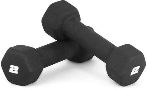 CAP Barbell 2 LB Neoprene Dumbbell Hand Weights - Pair | Black