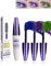 5D Mascara Volume e Lunghezza Blu Viola Verde, 3pcs Colored Mascara Estensione ciglia Effetto Volume, Longlasting Waterproof e Lunga Tenuta, Eye Lashes Thick Curling, Trucco per Donne-04+05+06