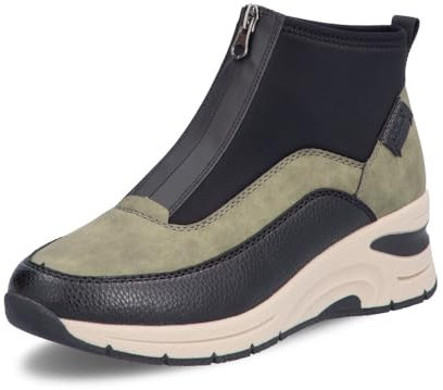 Rieker Damen Ankle Boots N9362, Frauen Stiefeletten, lose Einlage,Stiefel,Booties,halbstiefel,Kurzstiefel,grün Kombi (54),39 EU / 6 UK