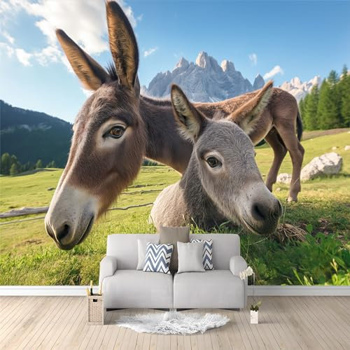 Art Fototapete Tapete Prärietier Esel Vlies Tapeten Moderne Wandtapete Wohnzimmer Schlafzimmer Study Wohnzimmer Restaurant Cafe Dekoration, 350 x 256 cm