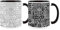 Purely Home Geometric Mugs Set - Black & White Monochrome Patterned Black Cups Set of 2 - Tea Coffee Gift/Present Ceramic Mug