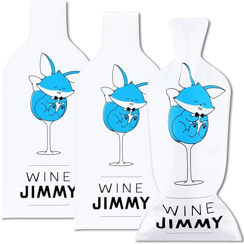 JIMMY THE FOX Reusable Wine Bags for Travel | 3-Pack | Durable Triple-Layer Bottle Protector Sleeve | Leak-Proof & Impact-Resistant | Airplane & Cruise Luggage | Wine Lover Gifts - Wine Jimmy