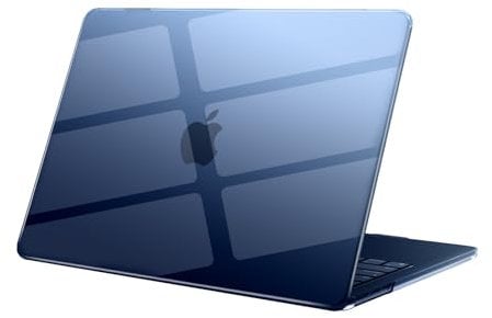 eleger Case Compatible with MacBook Air 13 inch M4 A3240 M3 A3113 M2 A2681[Matching Mac's midnight], Released in 2025 2024 2022, Hard Plastic Shell Cover for MacBook Air 13.6, Midnight Clear