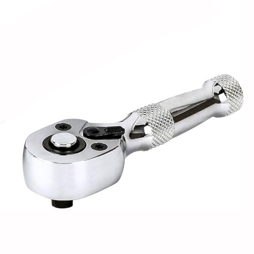Bestgle 1/4 Square Drive Stubby Reversible Ratchet Wrench with 72-Tooth Small Ratchet Socket Wrench Tool