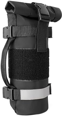 QINNIE Fuel Bottle Holder for 1.0 litre Fuel Bottle, Fuel Bottle Pouch Bag Fit for Mounting on Motorcycle or on MOLLE Bag Backpack, Fuel Bottle Holder Bag, Black (Bag Only, Bottle Not Included)
