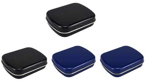 HUANR Malkasten, 4 Stück Weißblech Wassermalkasten, 12 Gitter Tragbar Metallic Aquarellfarben, Mini Aquarellkasten Leer, für Schule, Skizzieren im Freien und Reisen