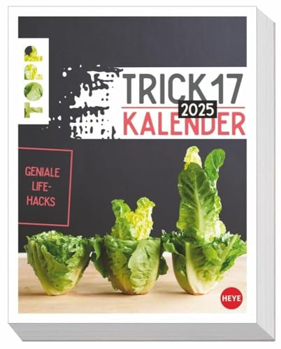 Trick 17 - Tagesabreißkalender 2025 - Heye-Verlag - Kalender mit mit praktischen Tipps für jede Lebenslage - 12,5 cm x 16 cm