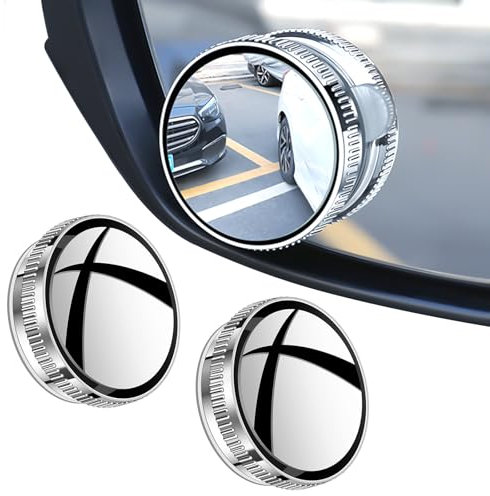 2 Pezzi Specchietti Per Angolo Morto, Specchio Laterale Punto Cieco, 360 Grandangolare Regolabile Punto Cieco Specchio, Nero Rotazione Di 360 ° HD Specchietti Per Auto, Suv e Camion