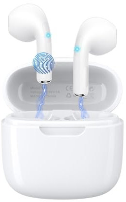 YELKUTT Cuffie Bluetooth, Auricolari Bluetooth 5.4 con 6 HD Mic, 2025 Cuffiette Bluetooth Stereo HiFi, 50 Ore Cuffie Wireless in Ear con ENC Cancellazione Rumore, IP7 Impermeabili, Touch Control