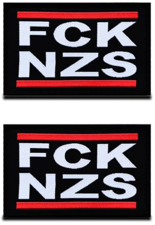 2 Stück FCK NZS Lustige Abnehmbare Patch Stickerei Taktische Flagge Patch Applikationen Kleidung,Rucksack,Jeans,Hosen,Jacken,Mützen,Uniformen,DIY-Zubehör,Biker Hook and Loop Emblem