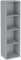 Blisswood Wooden Bookcase, 4 tier Bookshelf Storage Shelves, Cube Storage unit, Narrow shelving unit for Home, living room display shelves, bedroom and office furniture (Grey)