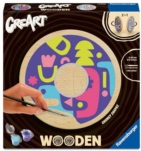 Ravensburger CreArt Eckige Formen - Malen nach Zahlen für Erwachsene | DIY Malset mit Pinsel und Acrylfarben, 20 x 20 cm, Geschenk für Frauen und Männer