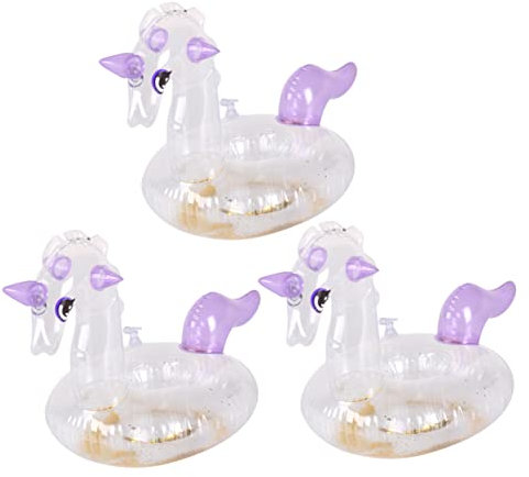 NAMOARLY 3pièces Porte-gobelets Gonflables Forme De Licorne Support De Boisson pour Piscine Et
