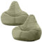 icon Dalton Cord Recliner Bean Bag Set of 2, Sage Green, Large Adult Bean Bag Chair with Filling Included, Comfy Chair, Living Room Furniture, Bedroom Furniture