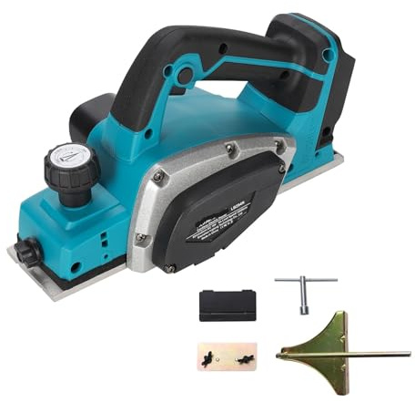 Handheld Electric Planer Cordless Wood Planing Mac 18V Rechargeable Lithium Batterying Powered Handheld Woodworking Tool Brushless Cordless Electric Planer, No batterying(U.K)
