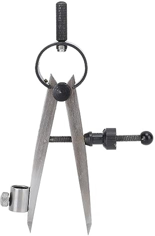 SVKMuuiYG Outil d'artisanat rotatif réglable, pied à coulisse à ressort plat, séparateur de boussole en acier verrouillable réglable de 75 mm avec manchon pour stylo