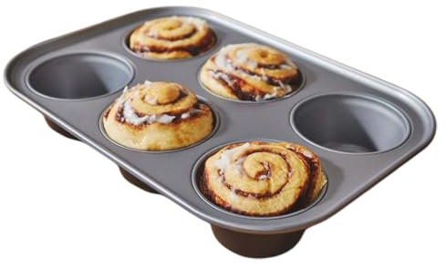 M1SS 6 Cup Deep & Jumbo Muffin Tin – Large Non-Stick Muffin Tray Tin for Baking Yorkshire Puddings, Cupcakes Muffin and Brownies – Bakeware, Oven/Freezer/Dishwasher Safe