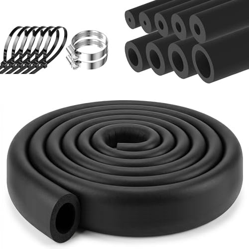 XLTBOMS 1.8m Calorifuge Tuyau Chauffage Ø 32mm Manchon Isolant Tuyau | Isolation Tuyaux Chauffage, pour la Climatisation et les Installations Sanitaires, Imperméable & Durable (Noir, 32mm)