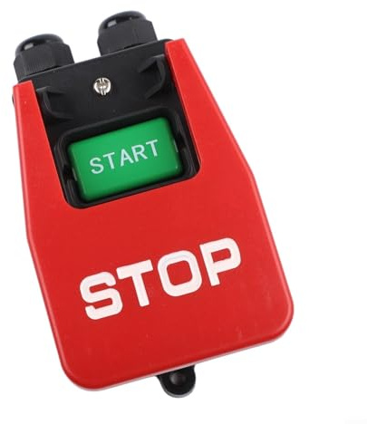 ZAMETTER Interrupteur d'alimentation mécanique de sécurité 120 V 230 V 2 HP monophasé marche/arrêt pour scies de table, machines de découpe de bois, outils industriels, bouton d'arrêt rouge