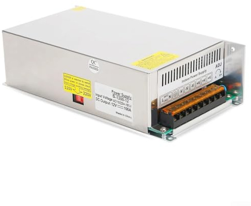 Fuente de alimentación conmutada CC 12 V, 100 A, 1200 W, adaptador AC-DC con protección contra sobrecarga para tiras LED, cámara CCTV, automatización, dispositivo industrial, motor accionamiento