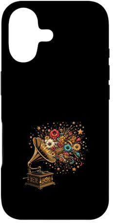 Hülle für iPhone 17 Retro Grammophon Blumen Musiknoten Magie