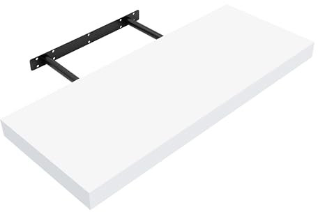 Anika Floating Shelf / 3 Separate Sizes & 4 Colour Options / 3.8cm Thick Hollowboard/Bedroom/Kitchen/Living Room/Office (White, 60cm)