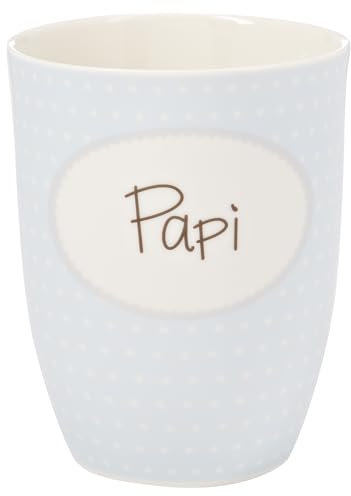 Mea-Living Tasse mit Henkel PAPI, blau, 500ml, Becher mit Spruch, Geschenkidee für Papa, Spruchtasse