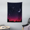 ABAKUHAUS Nacht Wandteppich, Red Sky Starry Landschaft aus Weiches Mikrofaser Stoff Waschbar ohne Verblassen Digitaldruck, 110 x 150 cm, Magenta Indigo und Anthrazit grau