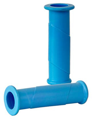 BigDean 2x Schubkarrengriffe 30mm - Schubkarren Universal Griffe - Rundrohre HELLBLAU Ersatzgriffe Kunststoff Karrengriff Schiebkarren - 14cm Länge