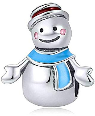 Christmas Charm Beads Original 925 Sterling Silver Love Family Bead Charms for Pandora Bracelets Women's Jewellery (Snowman Boy Charm)