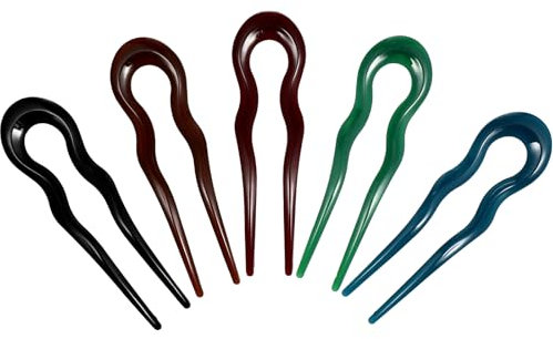 5Pcs Haar Harz U Form Haar Stick Einfache Dekorative Welle Chignon Haarnadeln für Frauen