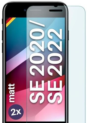 moex Schutzfolie für iPhone SE (2020/2022) Glas 9H Härte, gehärtetes Schutzglas, Panzer Schutz Glas Displayschutz Folie, kompatibel mit jeder Handy Hülle, ShockProtect 2 Stück