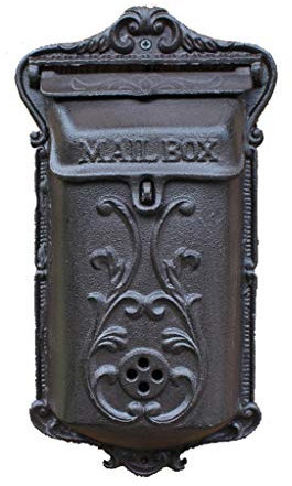 KONGY Briefkasten, Wandmontage Briefkasten American Vintage Robust Dauerhaft Metall Schwarz Briefkasten Letterbox