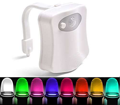 Toilet Light,Toilet Night Light Motion Sensor Inside Toilet Bowl Seat Light LED for Bathroom Washroom 8 Color Changing