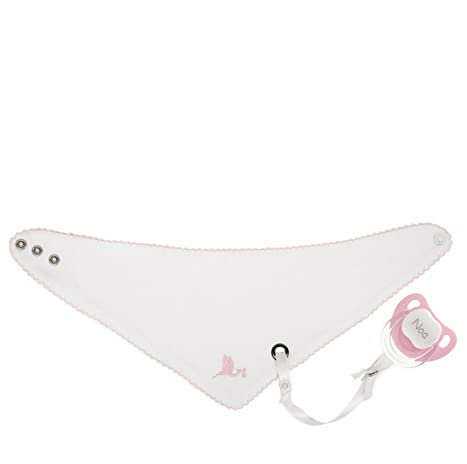 Originelle Geschenke für Neugeborene | Lätzchen mit Bandana und Schnuller, Rosa, | BebeDeParis