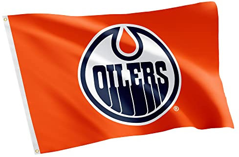 Edmonton Oilers NHL National Hockey League 100 % Polyester Indoor Outdoor 91 x 152 cm (Design #1)