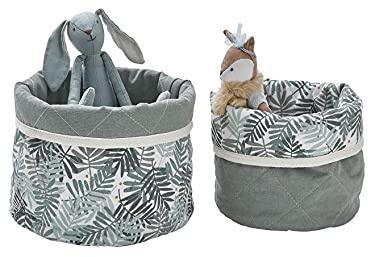 VERTBAUDET 2er-Set Aufbewahrungskörbe „Pandafreunde“ beige ONE SIZE