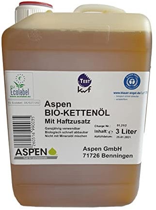 Bio Kettenöl mit Haftzusatz für Motorsägen und Harvester, Größe:3 Liter