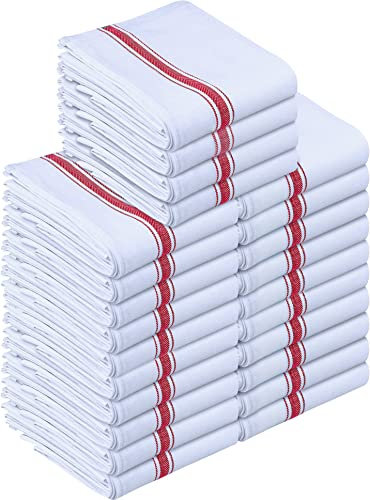 Utopia Towels - Paño de Cocina 200 gsm [24 Piezas - 38 x 64 cm] 100% Algodón, Paños de Cocina Reutilizables, Super Absorbentes y Lavables a Máquina (Rojo)