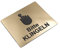 Schild „Bitte klingeln“, Klebesticker-Hinweis, GOLD graviert mit universellem Icon-Symbol und Text auf Deutsch ¦ Türschild ¦ (Größe 12 cm x 10 cm) (Gold)