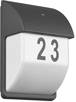 Trio Leuchten Mersey 212160242 - Lampada con numero civico per esterni, in alluminio pressofuso, in plastica bianca, 2 lampadine E27
